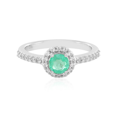 Russian Emerald Silver Ring