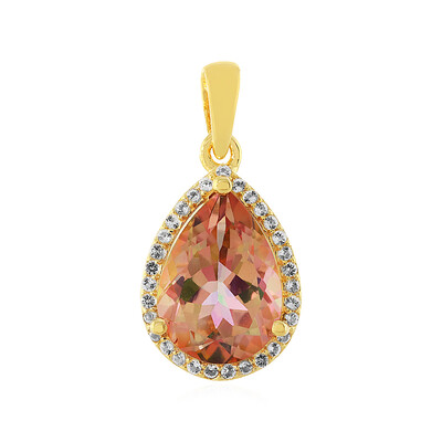 Peach Mystic Topaz Silver Pendant