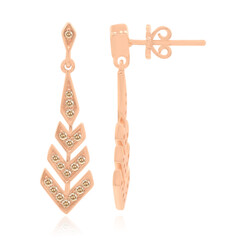 14K SI1 Argyle Rose De France Diamond Gold Earrings