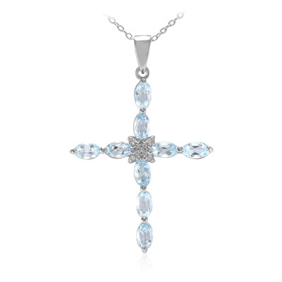 Sky Blue Topaz Silver Necklace