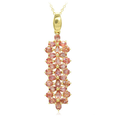 18K Unheated Padparadscha Sapphire Gold Necklace (AMAYANI)