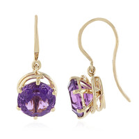 9K AAA Kalomo Amethyst Gold Earrings (PHANTASIA)