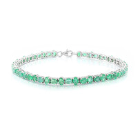 Zambian Emerald Silver Bracelet