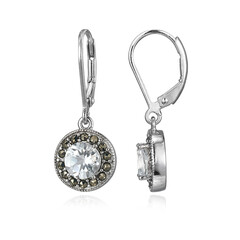 White Topaz Silver Earrings