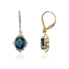 14K London Blue Topaz Gold Earrings