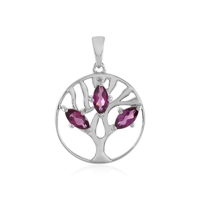 Rhodolite Silver Pendant