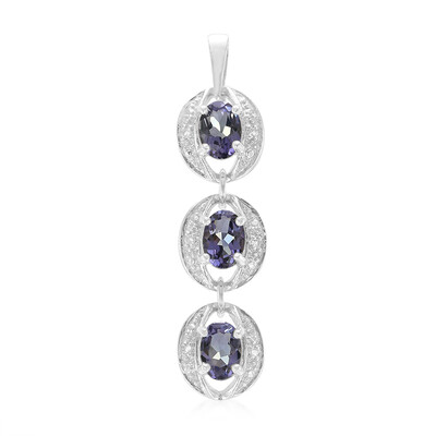 Blueberry Quartz Silver Pendant