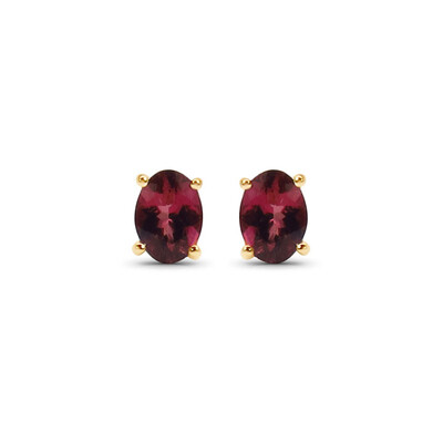 9K Pink Tourmaline Gold Earrings