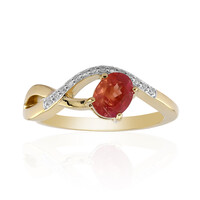 9K Pezzottaite Gold Ring