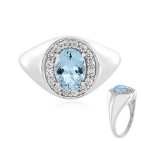 9K Santa Maria Aquamarine Gold Ring