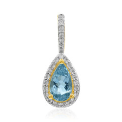 9K Santa Maria Aquamarine Gold Pendant
