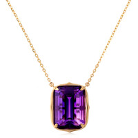 14K Zambian Amethyst Gold Necklace (de Melo)