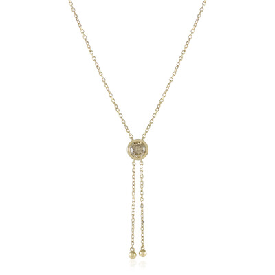 9K I2 Champagne Diamond Gold Necklace