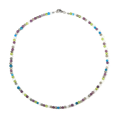 Neon Blue Apatite Silver Necklace