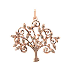 9K SI1 Argyle Rose De France Diamond Gold Pendant