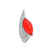 Red Ethiopian Opal Silver Pendant