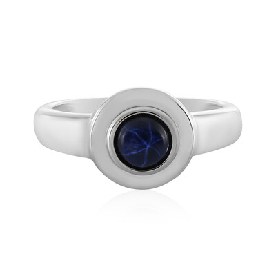 Blue Star Sapphire Silver Ring