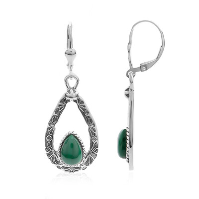 Malachite Silver Earrings (Desert Chic)
