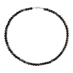 Silver Obsidian Silver Necklace