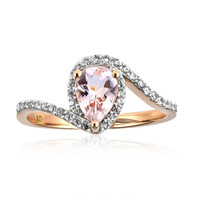 9K Unheated Pink Beryl Gold Ring