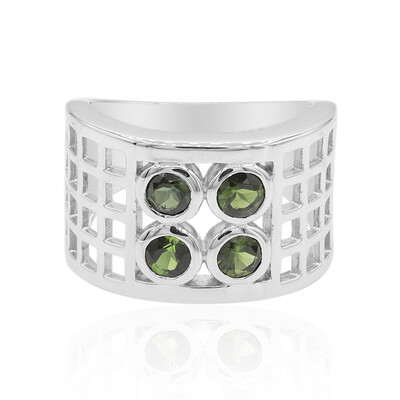 Green Tourmaline Silver Ring (VIENNA 1903)