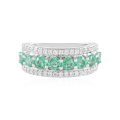 Colombian Emerald Silver Ring