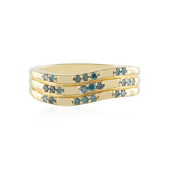 I2 Blue Diamond Silver Ring