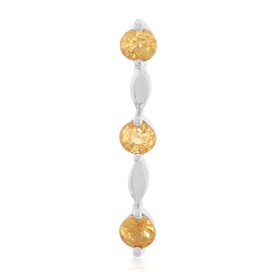 Orange Sapphire Silver Pendant