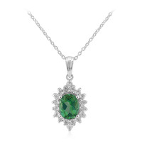 Butterfly Green Topaz Silver Necklace