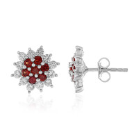 Tanzanian Ruby Silver Earrings (Adela Silber)