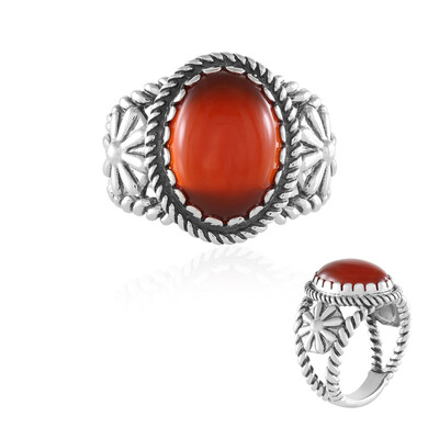 Red Onyx Silver Ring (Desert Chic)