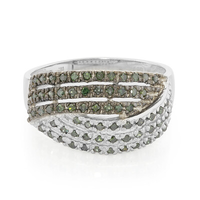 Fancy Diamond Silver Ring