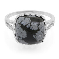 Snowflake Obsidian Silver Ring