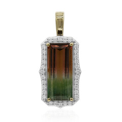 9K Bi Colour Tourmaline Gold Pendant