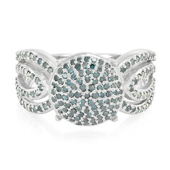 Fancy Diamond Silver Ring