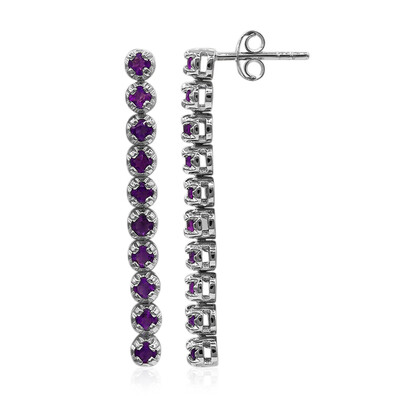 Zambian Amethyst Silver Earrings