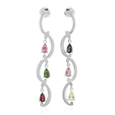 Fancy Tourmaline Silver Earrings (Remy Rotenier)