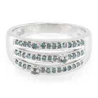 Fancy Diamond Silver Ring