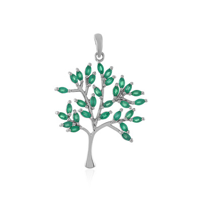 Green Onyx Silver Pendant