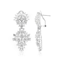 White Topaz Silver Earrings