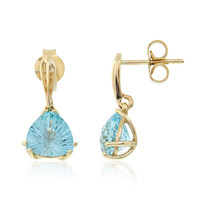 9K Sky Blue Topaz Gold Earrings