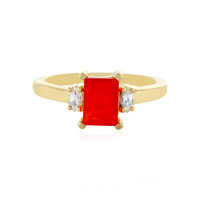 Red Ethiopian Opal Silver Ring