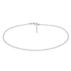 Rose Quartz Silver Necklace