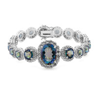 Mystic Blue Quartz Silver Bracelet