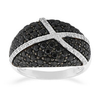 Black Spinel Silver Ring