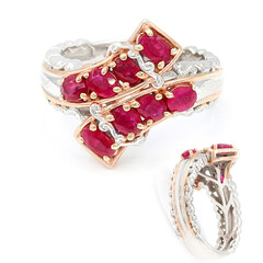 Burmese Ruby Silver Ring (Gems en Vogue)