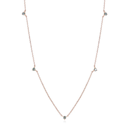 9K I2 Sky Blue Diamond Gold Necklace