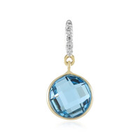 9K Swiss Blue Topaz Gold Pendant