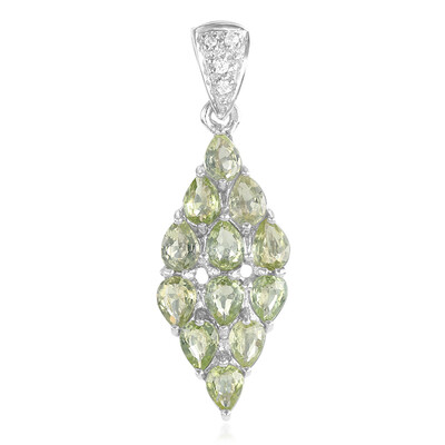 Cuprian Tourmaline Silver Pendant