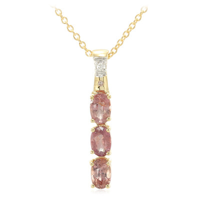 18K Unheated Padparadscha Sapphire Gold Necklace (AMAYANI)